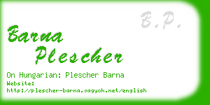 barna plescher business card